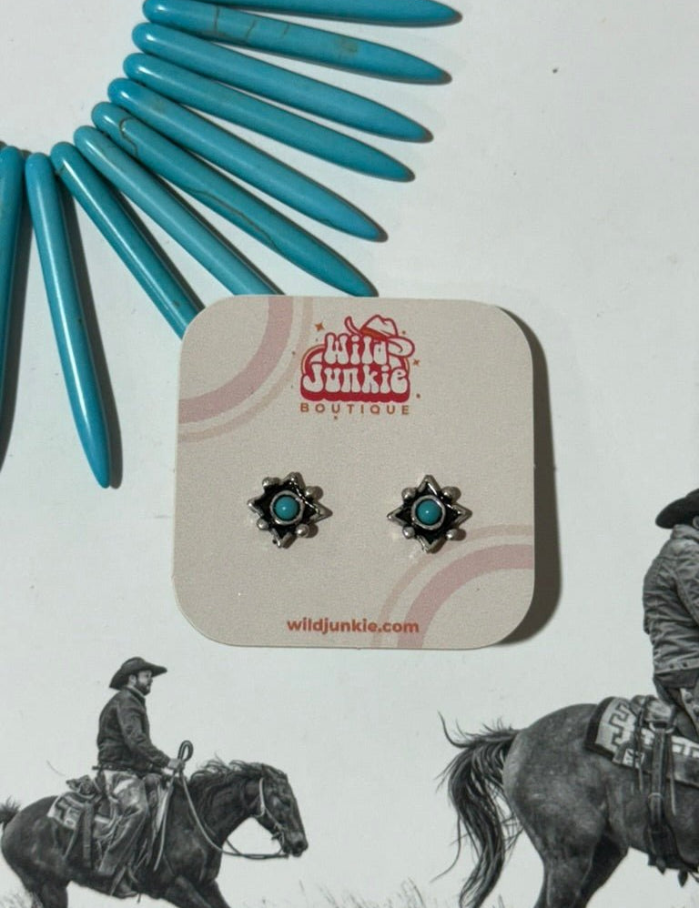 Aztec Star Turquoise Earrings