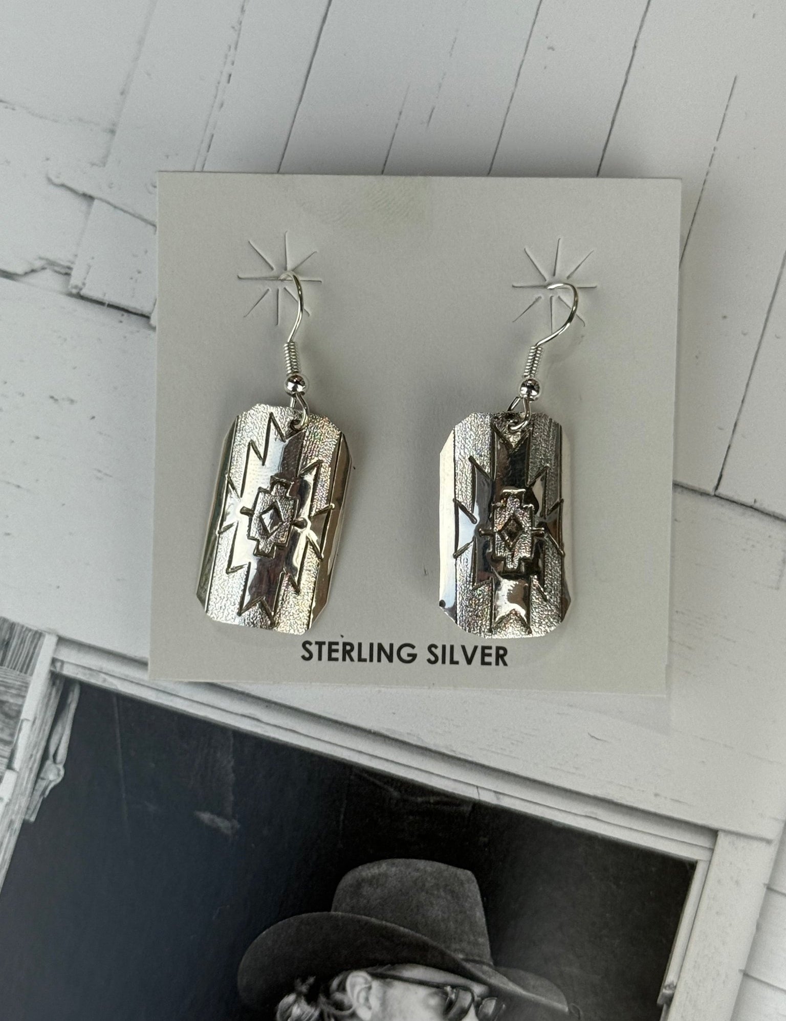 Aztec Sun Burst Dangle Earrings