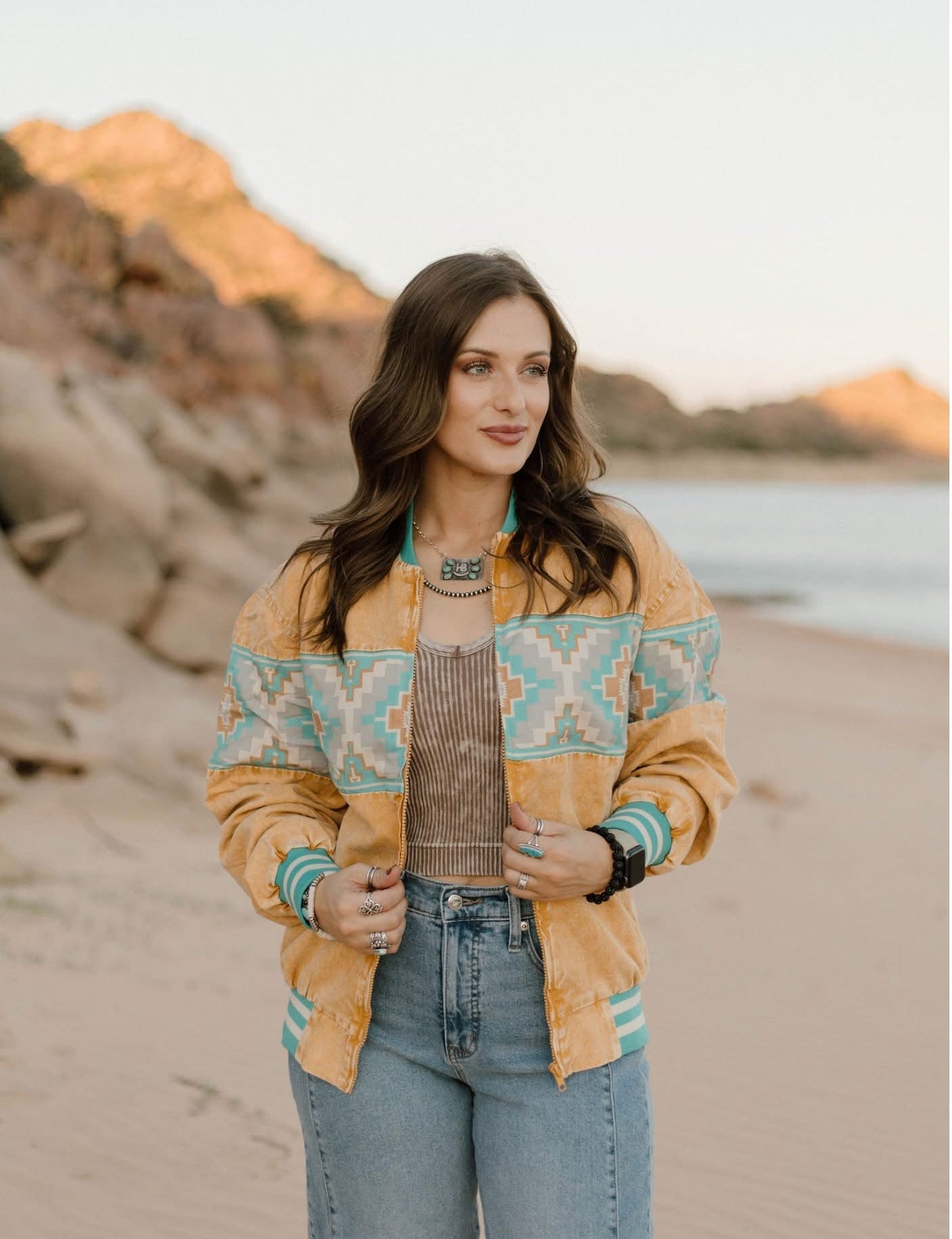 Aztec Sunburst Bomber JacketS