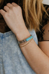 Aztec Turquoise Bar Cuff Bracelet