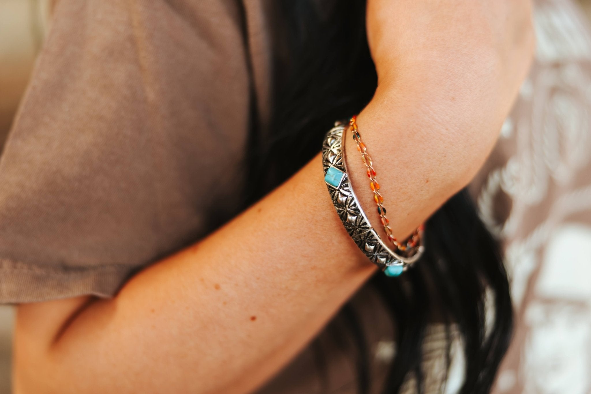 Aztec Turquoise Stretch Bracelet