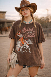 Back In The Saddle Oversized Graphic TeeS/M