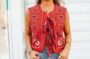Bandana Print Front Tie VestS
