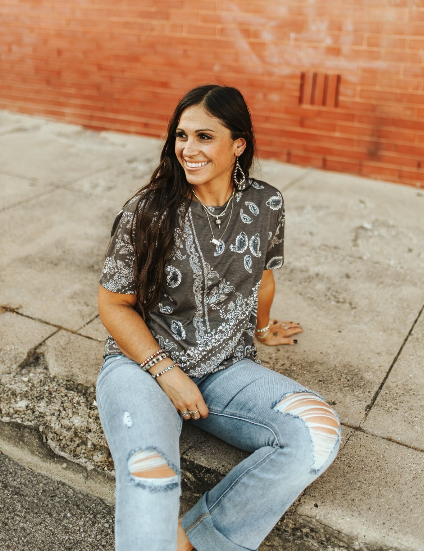 Bandana Print Short Sleeve TeeS