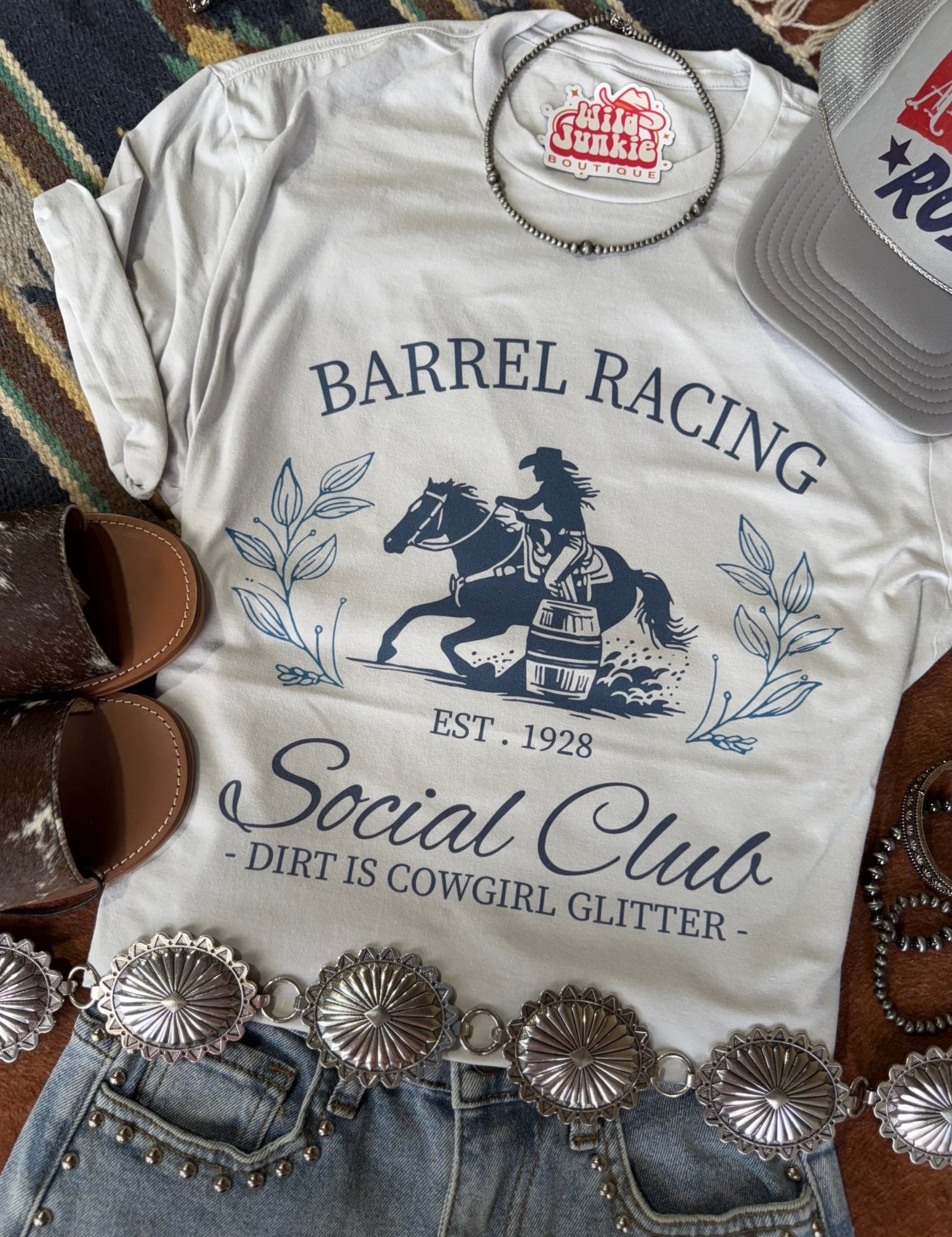 Barrel Racing Social Club Graphic TeeCool GreyS