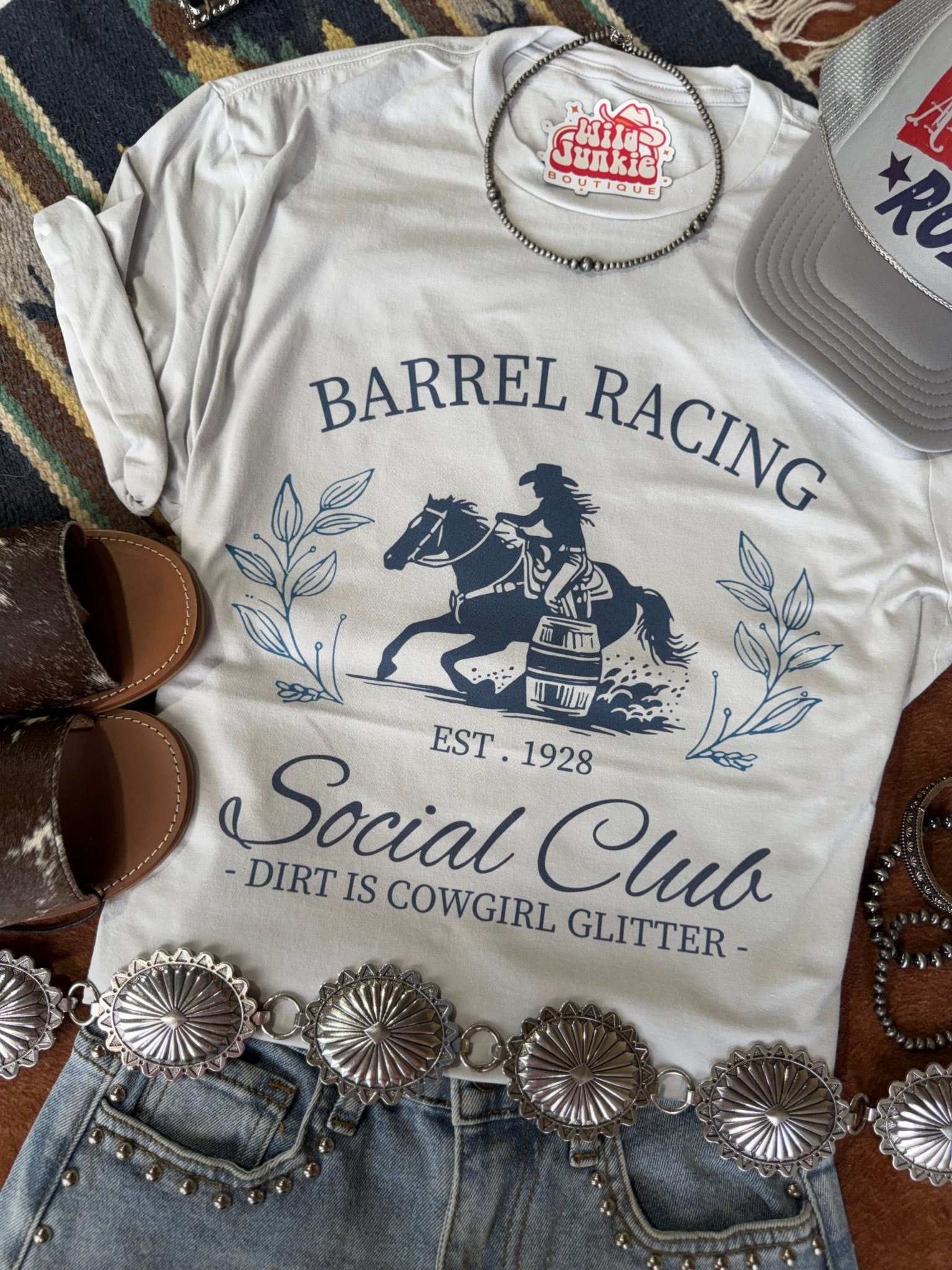Barrel Racing Social Club Graphic TeeCool GreyS