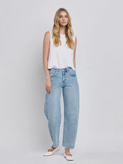 Light Wash Relaxed Barrel Leg Jeans