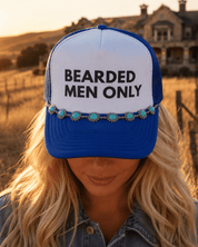 Bearded Men Only Trucker HatBlue & White