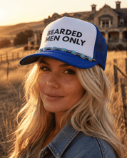 Bearded Men Only Trucker HatBlue & White