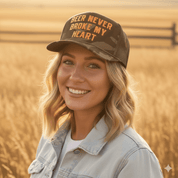 Beer Never Broke My Heart Camo Trucker Hat