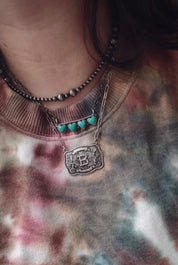 Belt Buckle Initial NecklaceASilver