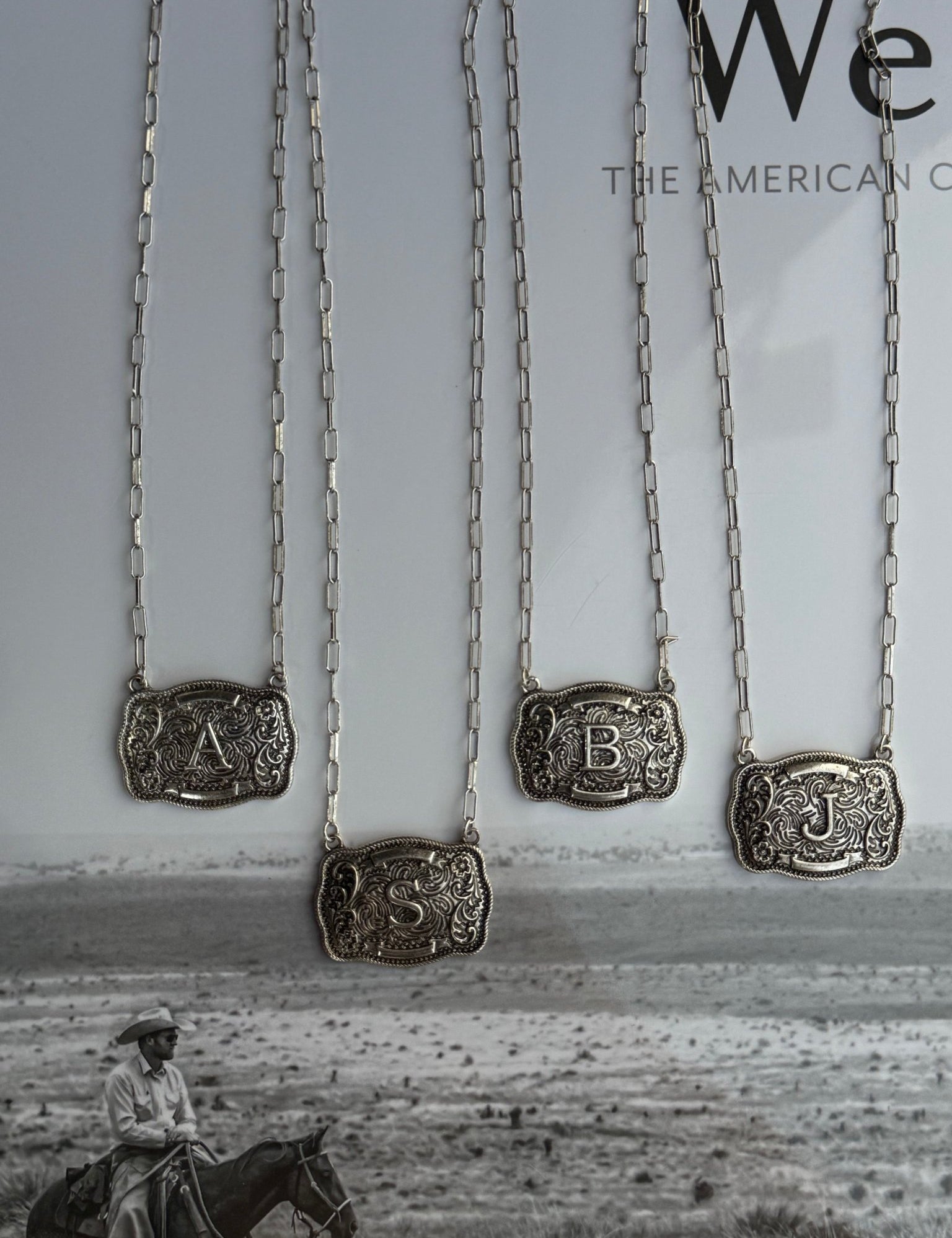 Belt Buckle Initial NecklaceA