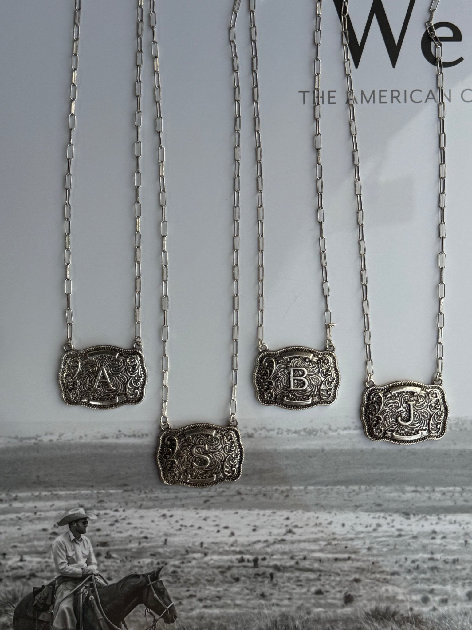 Belt Buckle Initial NecklaceA