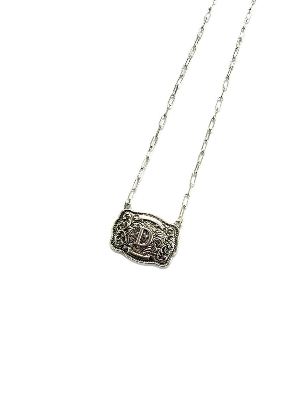 Belt Buckle Initial Necklace - PREORDERA