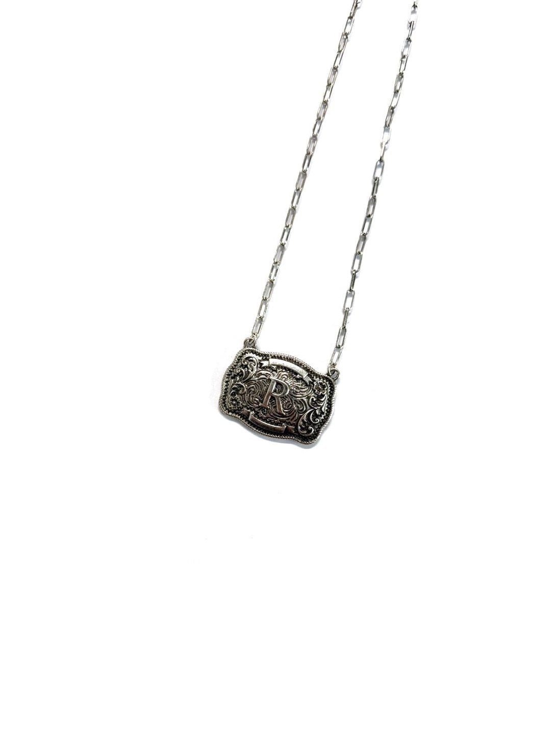 Belt Buckle Initial Necklace - PREORDERA