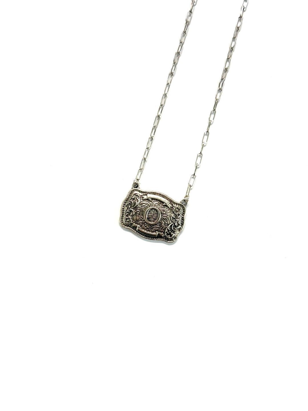 Belt Buckle Initial Necklace - PREORDERA