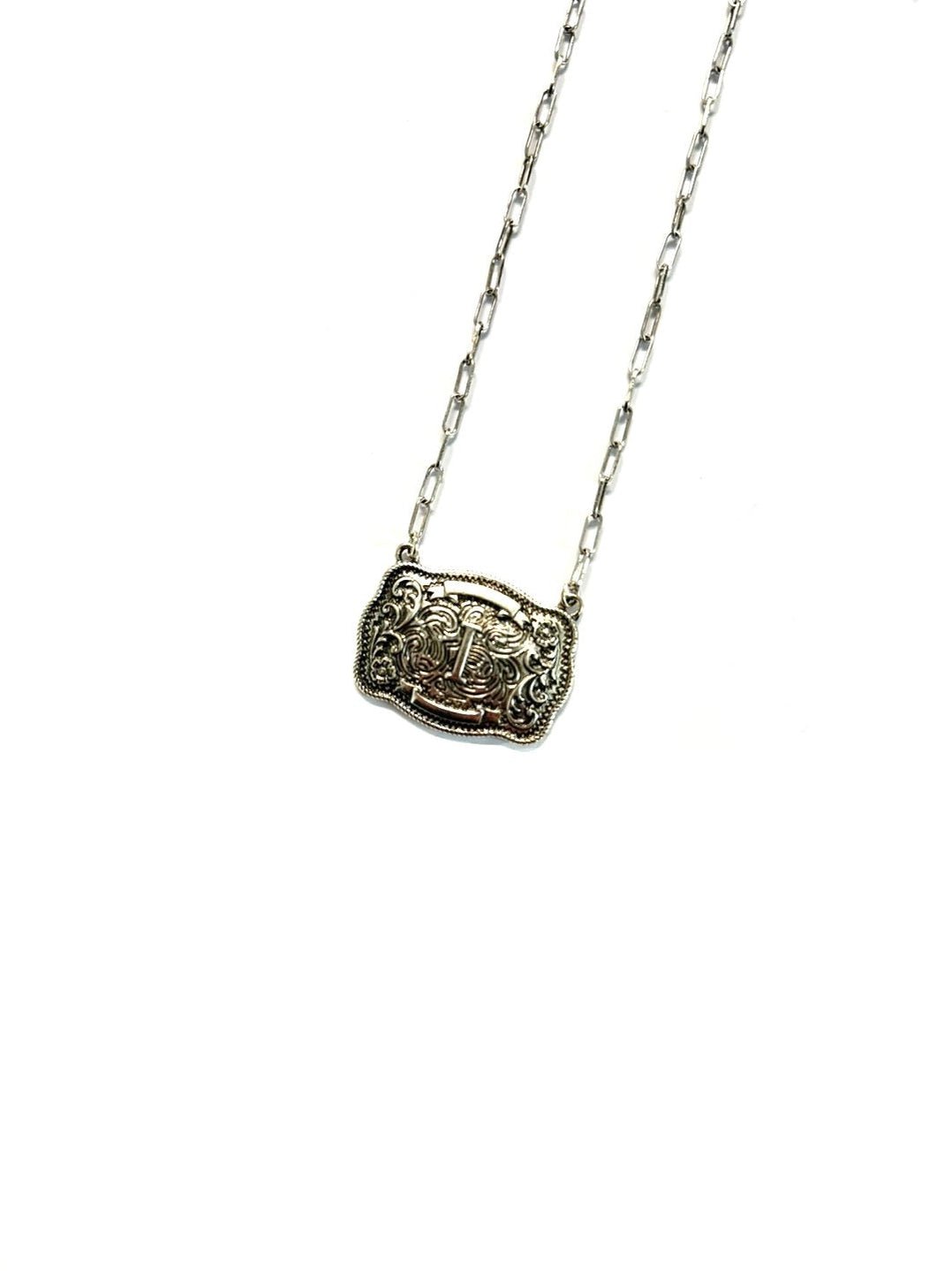 Belt Buckle Initial Necklace - PREORDERA