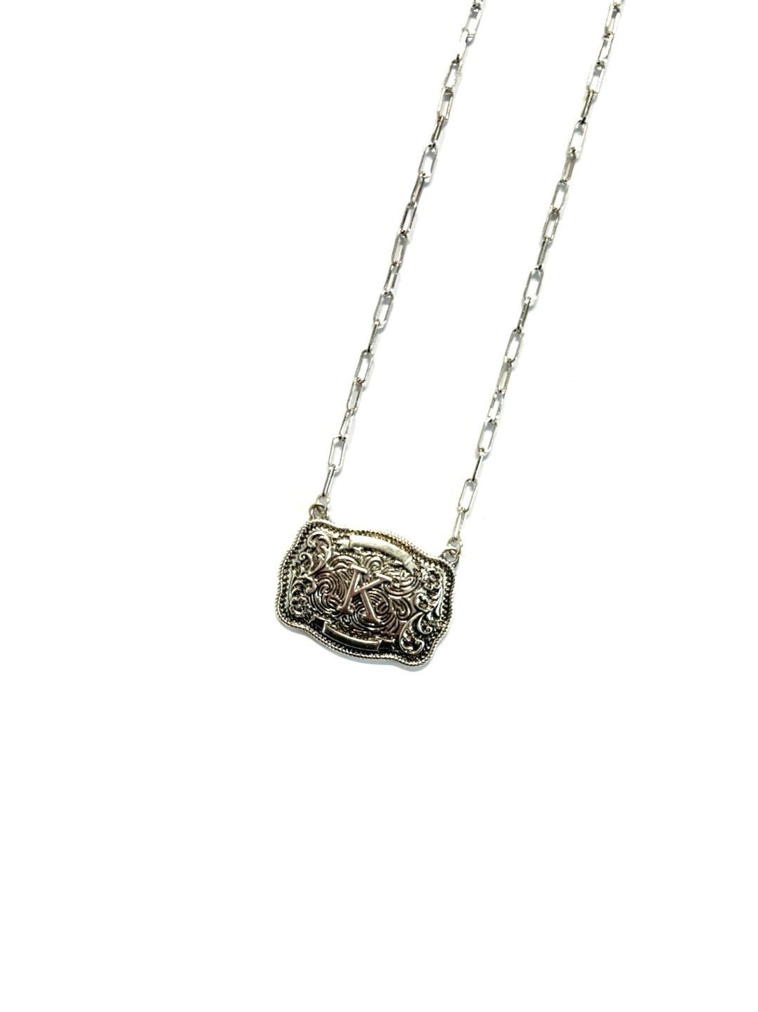 Belt Buckle Initial Necklace - PREORDERA