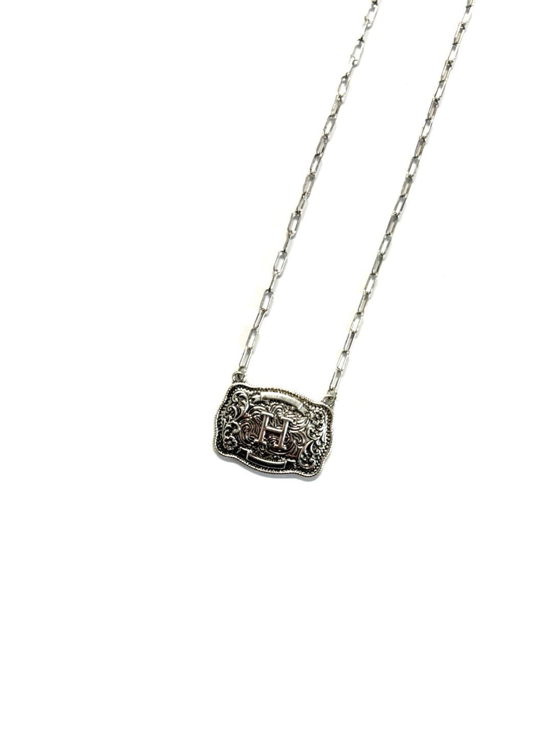 Belt Buckle Initial Necklace - PREORDERA