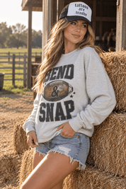 Bend & Snap Football Graphic SweatshirtOatmealS