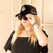 Black Aztec Embroidered Trucker Hat
