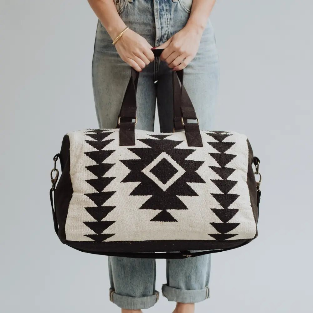 Black Cream Aztec Duffel Bag