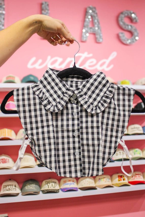 Black Gingham Ruffle Collar