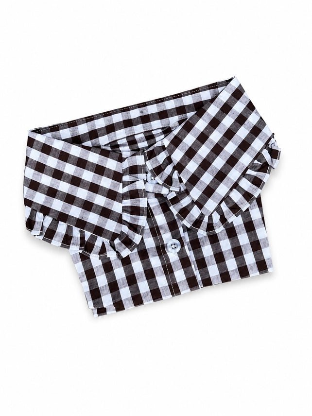 Black Gingham Ruffle Collar