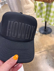 Black Howdy Puff Print Trucker Hat
