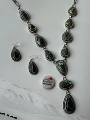 Black Jack Lariat Necklace and Earring Set