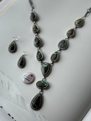 Black Jack Lariat Necklace and Earring Set