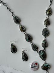 Black Jack Lariat Necklace and Earring Set