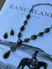 Black Jack Lariat Necklace and Earring Set
