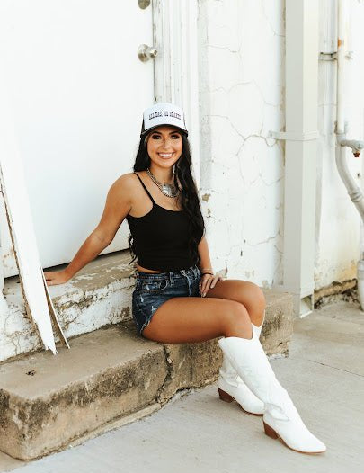Black Spaghetti Strap Crop TankS