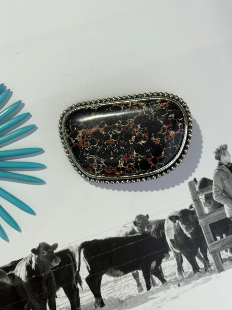 Black Turquoise Stone Belt Buckle