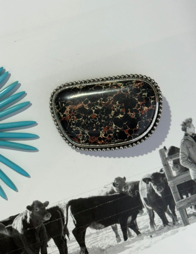 Black Turquoise Stone Belt Buckle