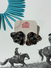 Black Turquoise Western Earrings