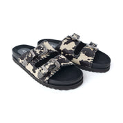Western Cowhide Double Buckle Leather Sandals