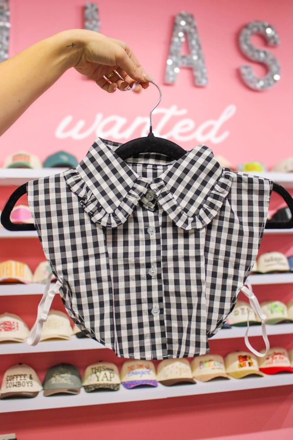 Black Gingham Ruffle Collar