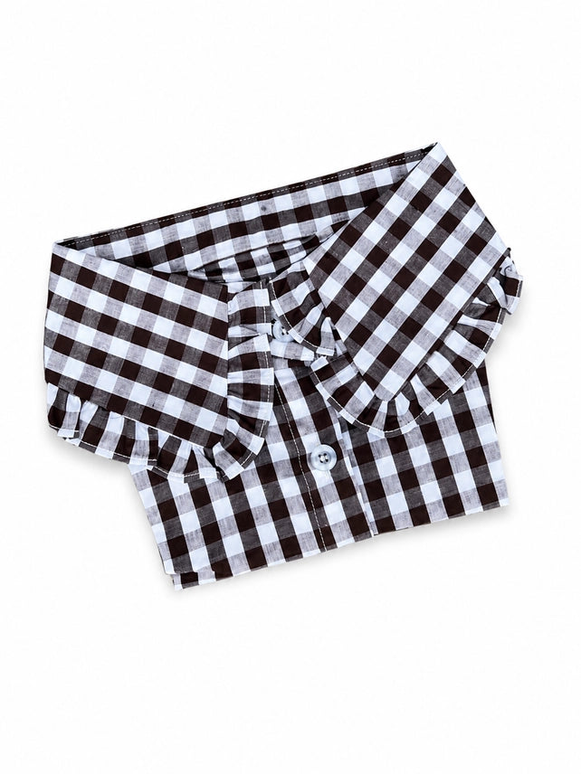 Black Gingham Ruffle Collar