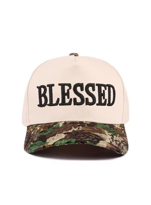 Blessed Embroidered Camo Trucker Hat