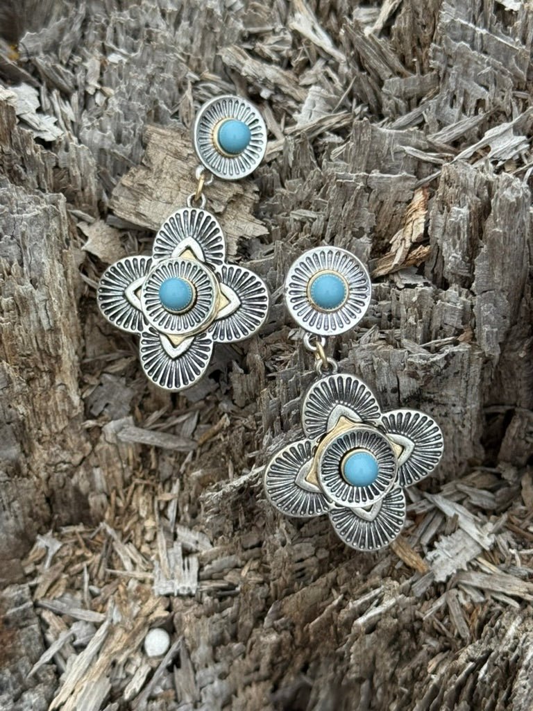 Blooming Turquoise Dangle Earrings