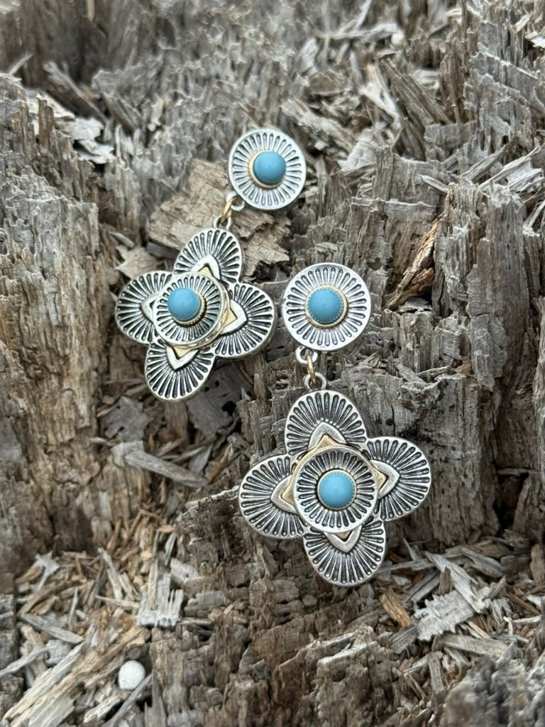 Blooming Turquoise Dangle Earrings