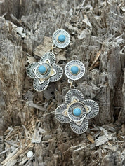 Blooming Turquoise Dangle Earrings
