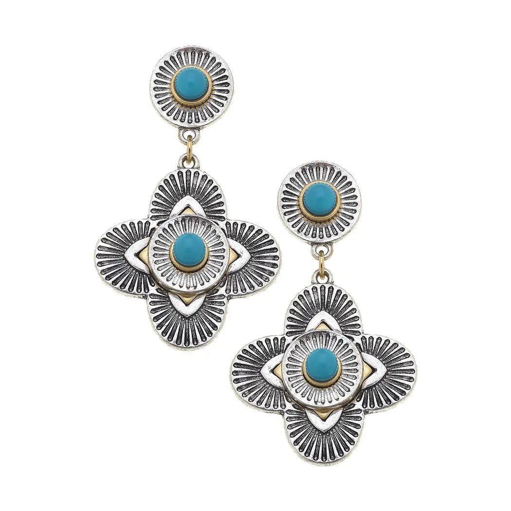 Blooming Turquoise Dangle Earrings