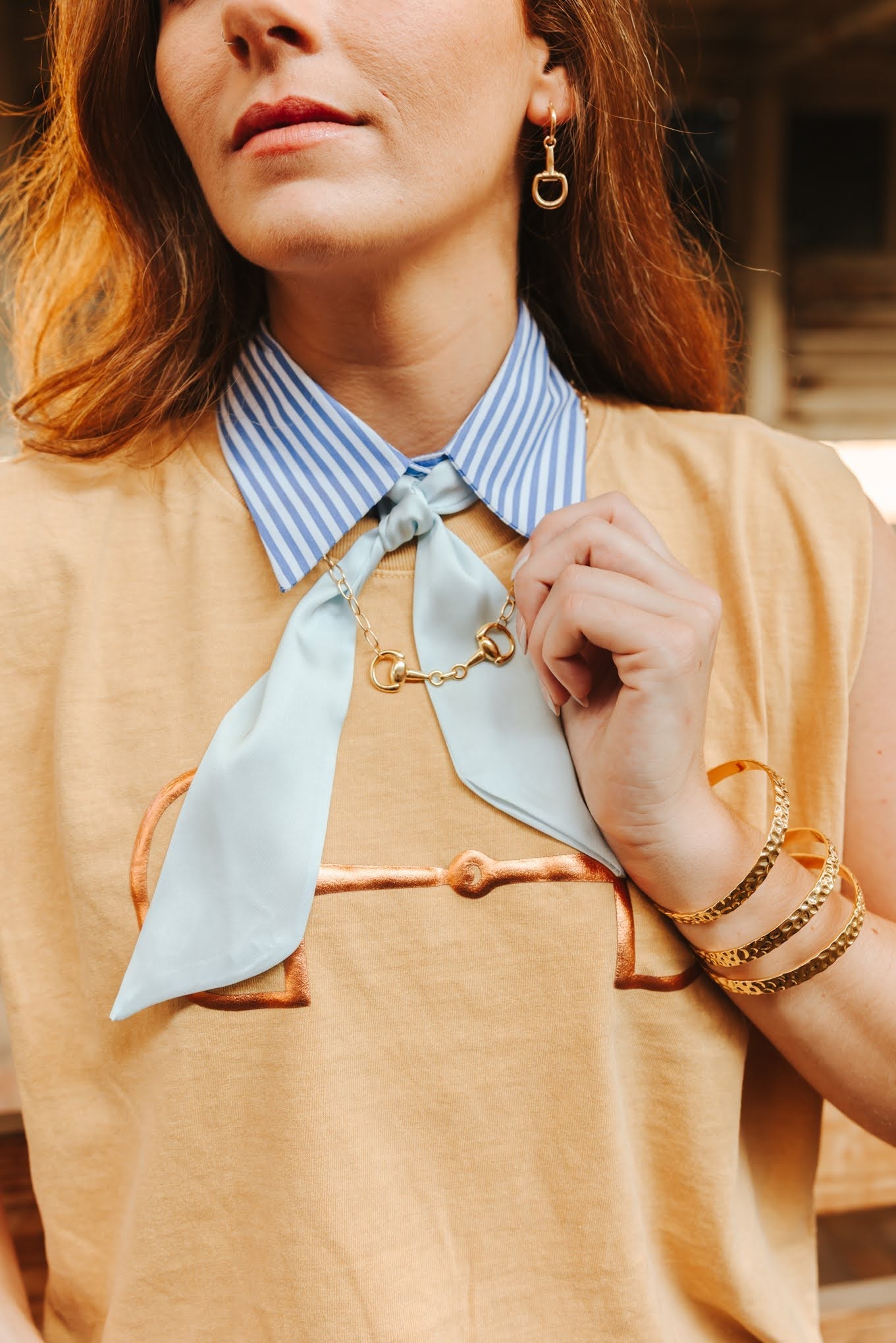 Blue And White Striped Collar