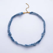 Blue Denim Knot Necklace