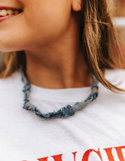 Blue Denim Knot Necklace