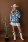 Blue Western Knitted SweaterS