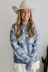 Blue Western Knitted SweaterS